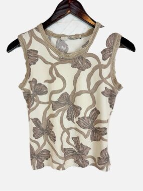 Blumarine | Bow Pattern Sleeveless Knit Top, 6
